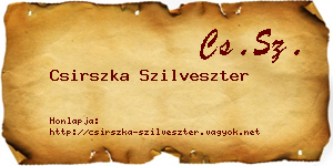 Csirszka Szilveszter névjegykártya