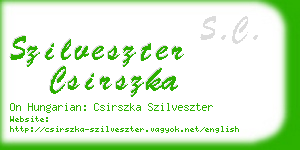 szilveszter csirszka business card